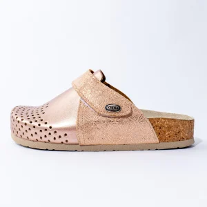 Komfort klompe od plute - Lux metal roze